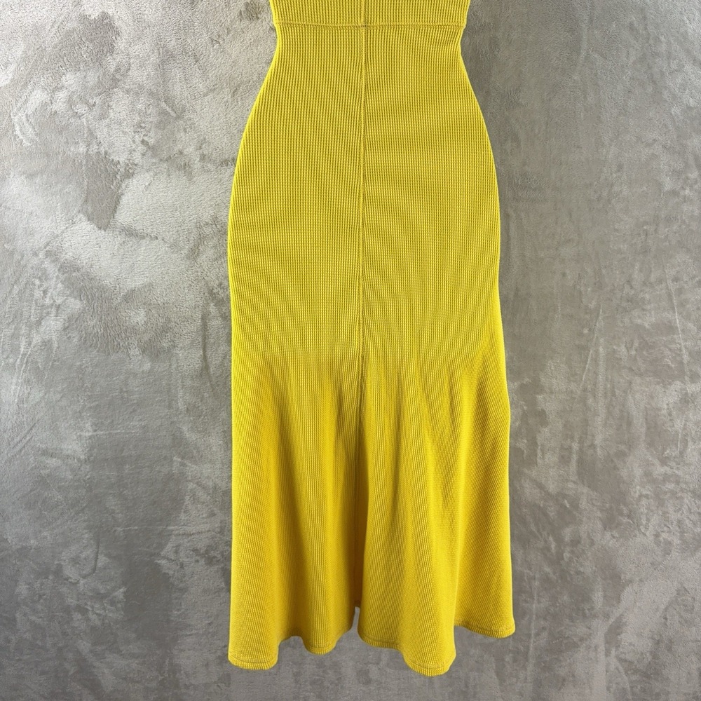 Everlane The Organic Cotton Waffle Tank Dress Womens Size Small Yellow - Picture 6 of 7